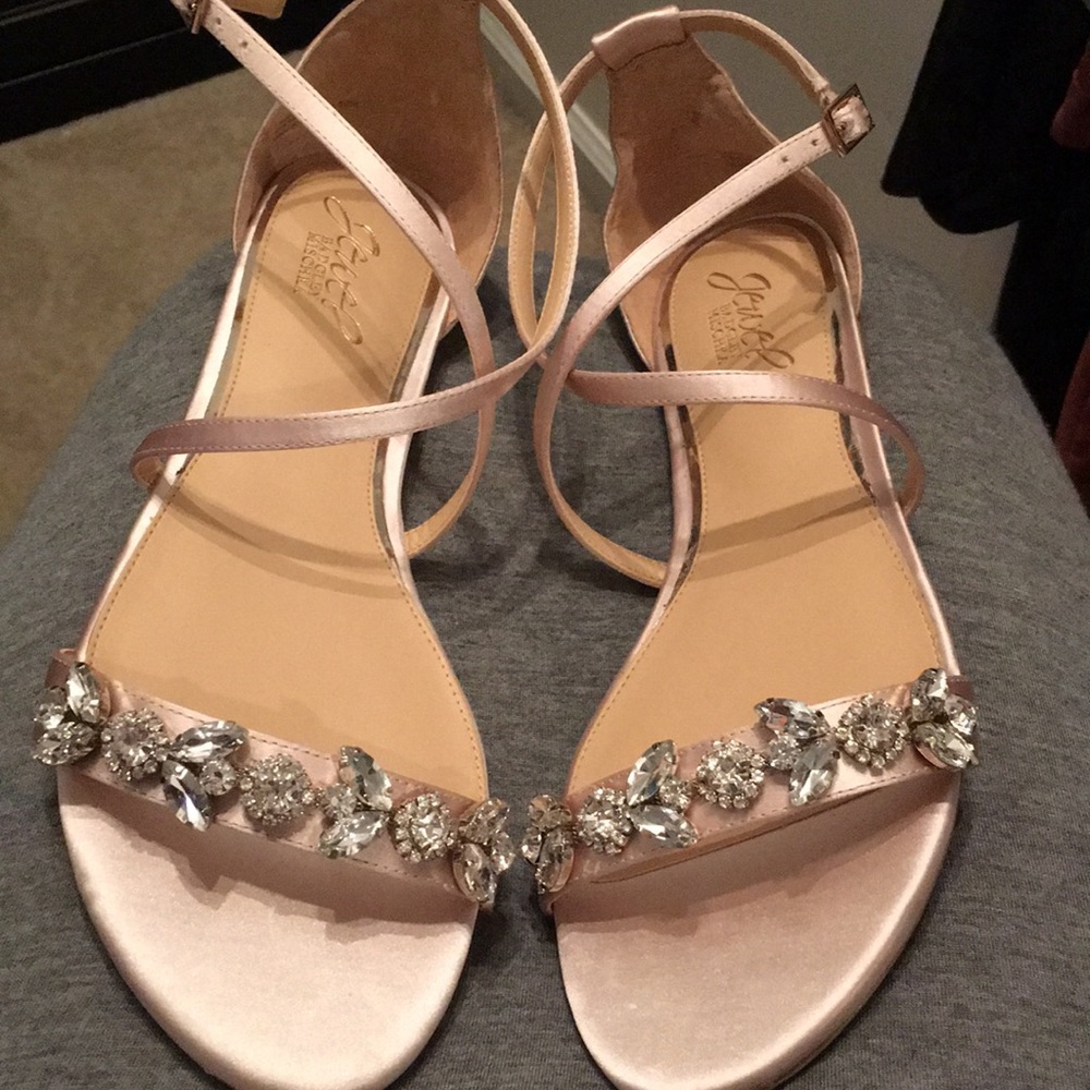 Jewel Badgley Mischka champagne sandals